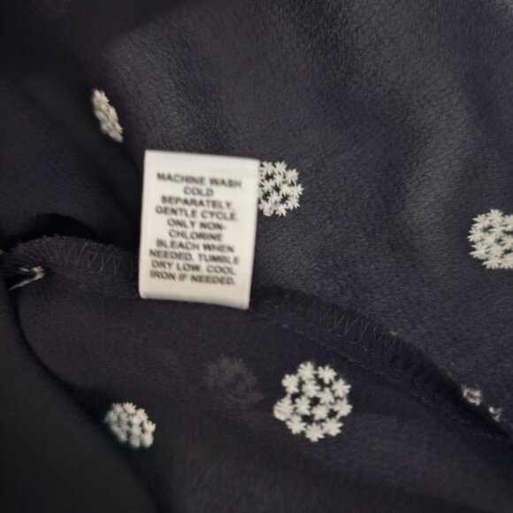 CATO Black Sheer Polka Dot Waist Tie 3/4 Sleeve Blouse Women's Size XL - Picture 9 of 14